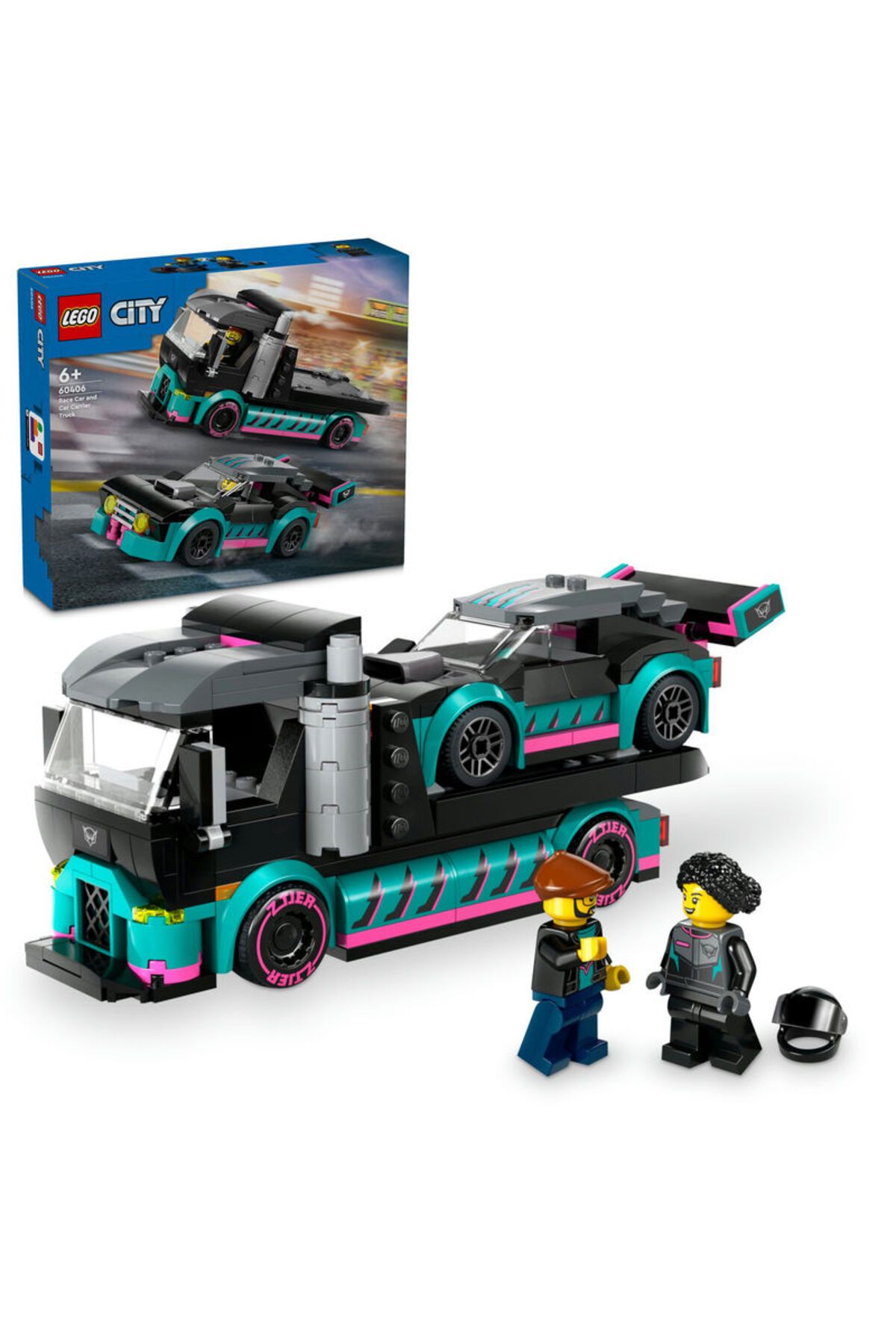 Lego® City Yarış Arabası ve Araba Taşıyıcı Kamyon 60406