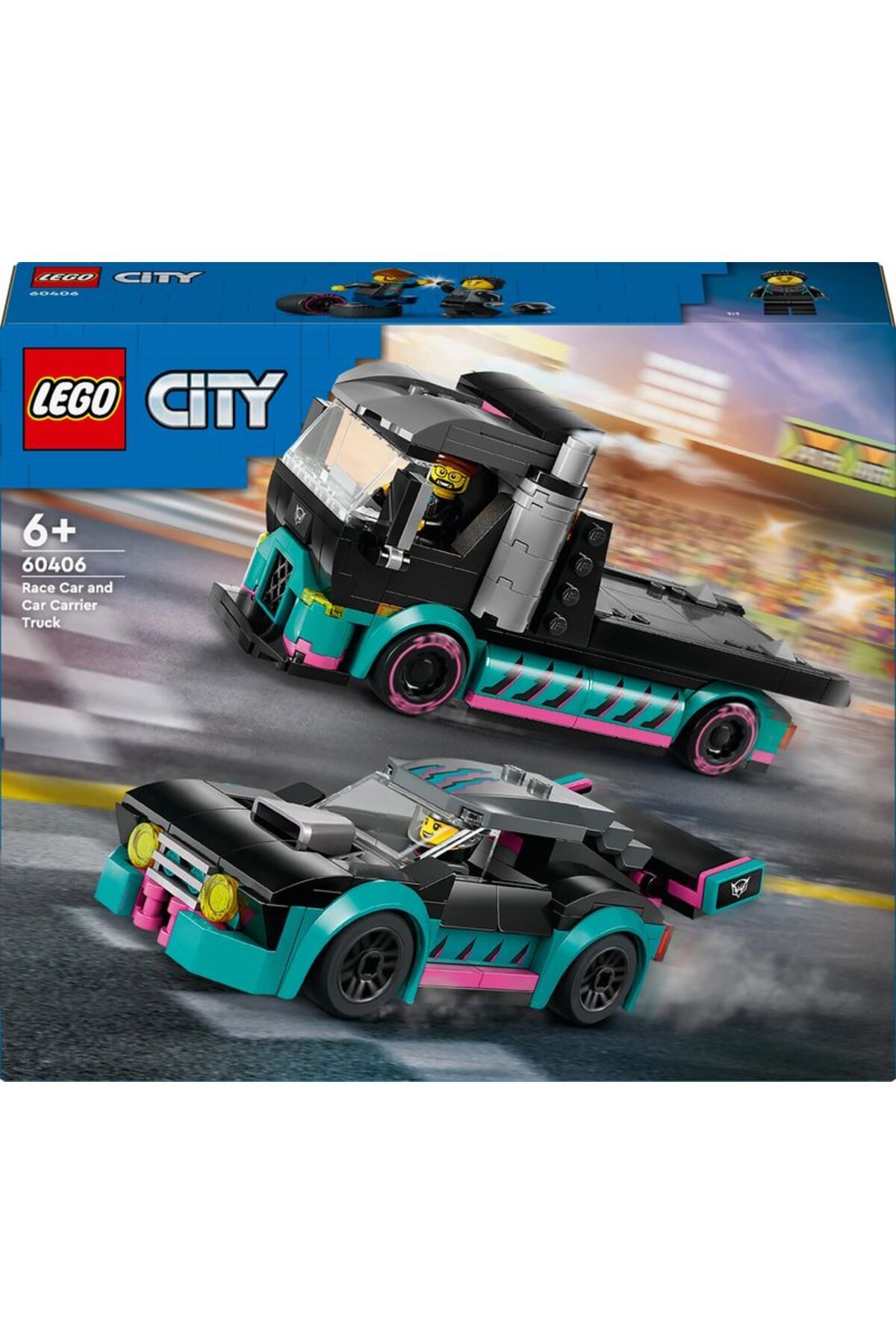 Lego® City Yarış Arabası ve Araba Taşıyıcı Kamyon 60406