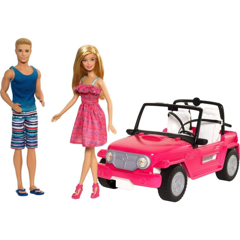 Barbie, Ken ve Eğlenceli Jip Oyun Seti CJD12