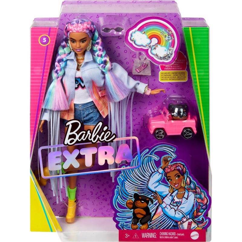 Barbie Extra Renkli Örgü Saçlı Bebek GRN29