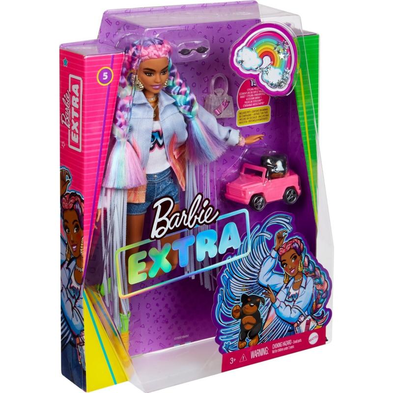 Barbie Extra Renkli Örgü Saçlı Bebek GRN29