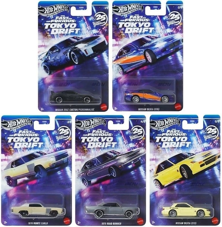 Hot Wheels Fast & Furious Tokyo Drift Silver Seri 5’li Araba Seti