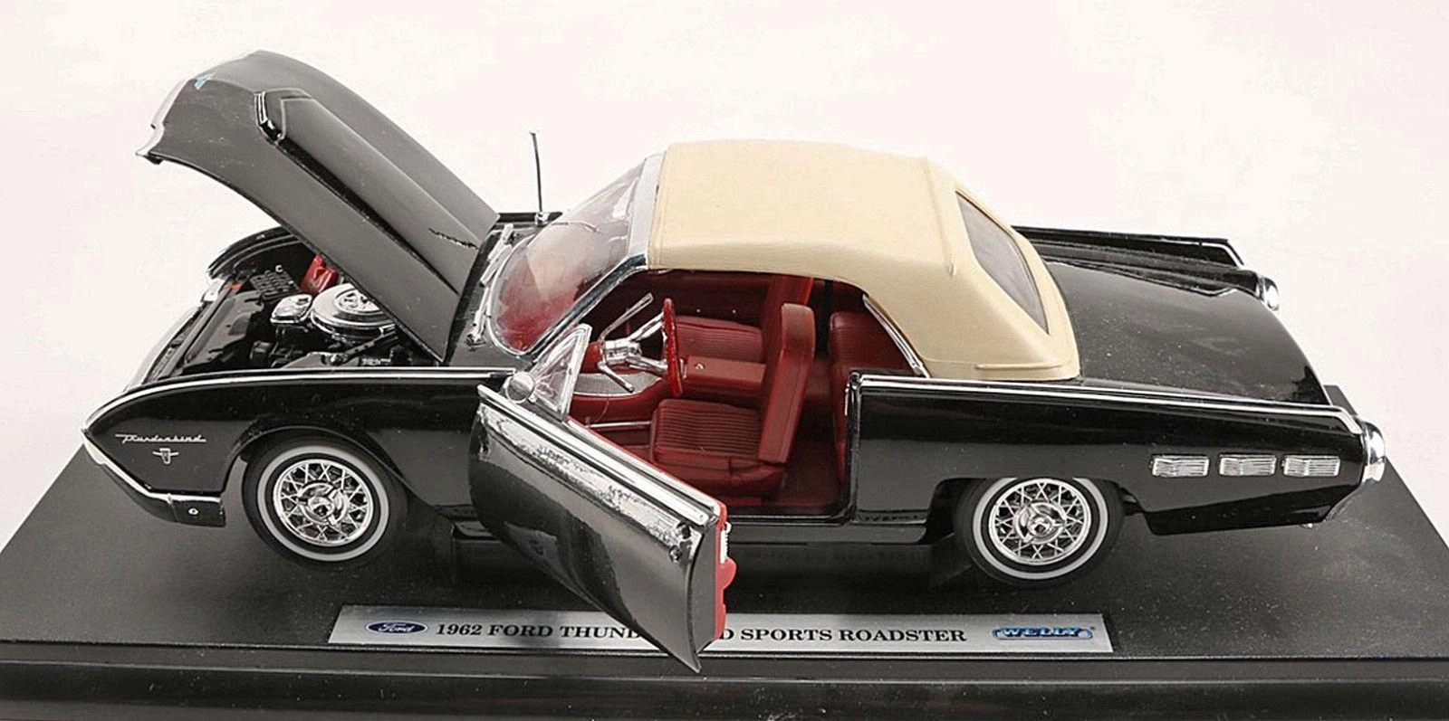 Welly 1962 Ford Thunderbird 1:18 Model Araba (Siyah)