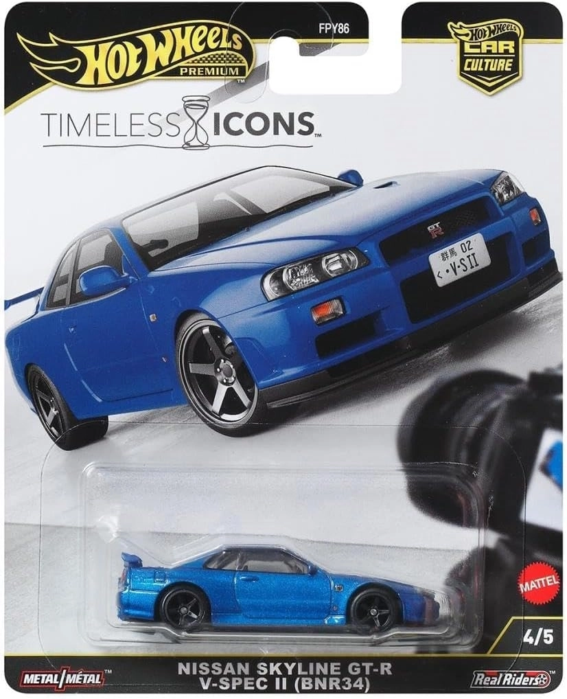 Hot Wheels Premium Car Culture Timeless Icons NISSAN SKYLINE GT-R V-SPEC II (BNR34) JBK92