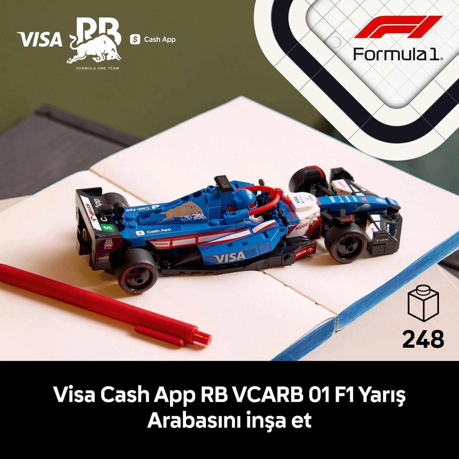 LEGO Speed Champions Visa Cash App RB VCARB 01 F1 Yarış Arabası 77246
