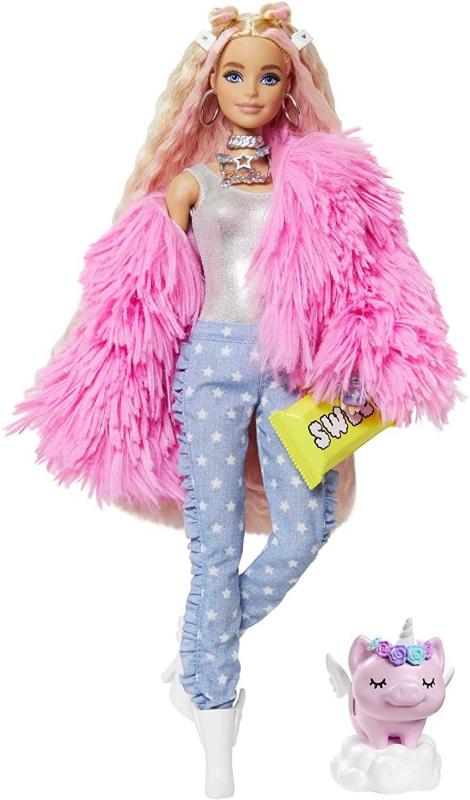 Barbie Extra Pembe Ceketli Bebek GRN28