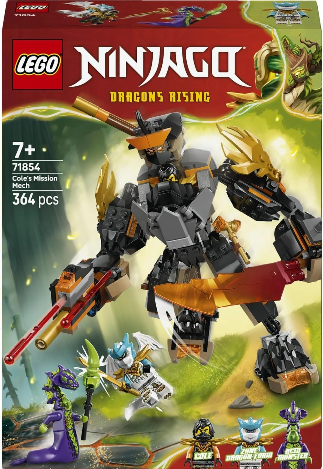 LEGO NINJAGO Cole’un Görev Robotu ve Ejderha Zane 71854