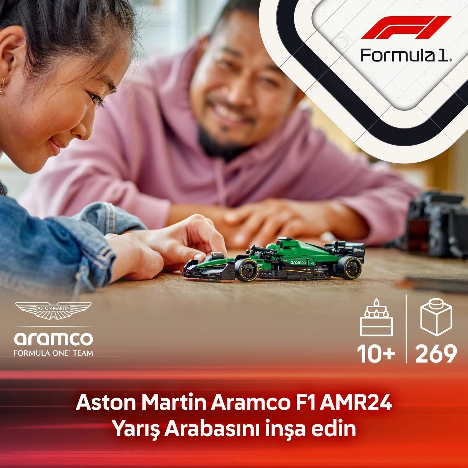 LEGO Speed Champions Aston Martin Aramco F1 AMR24 Yarış Arabası 77245