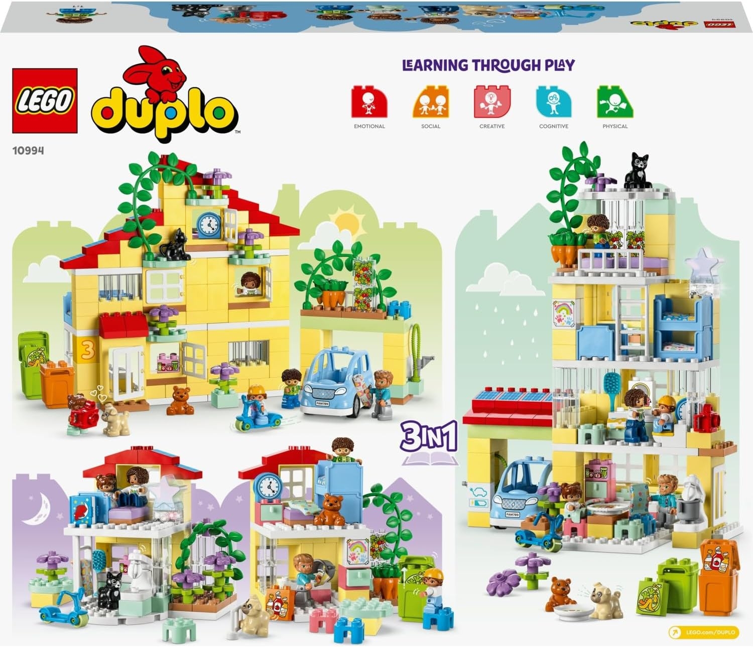 LEGO® DUPLO® Kasabası 3’ü 1 Arada Aile Evi 10994