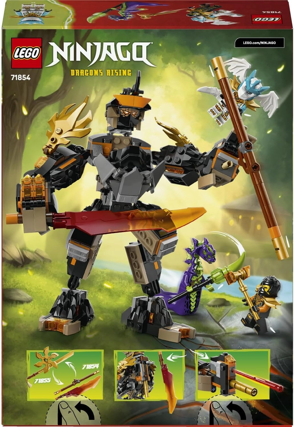LEGO NINJAGO Cole’un Görev Robotu ve Ejderha Zane 71854