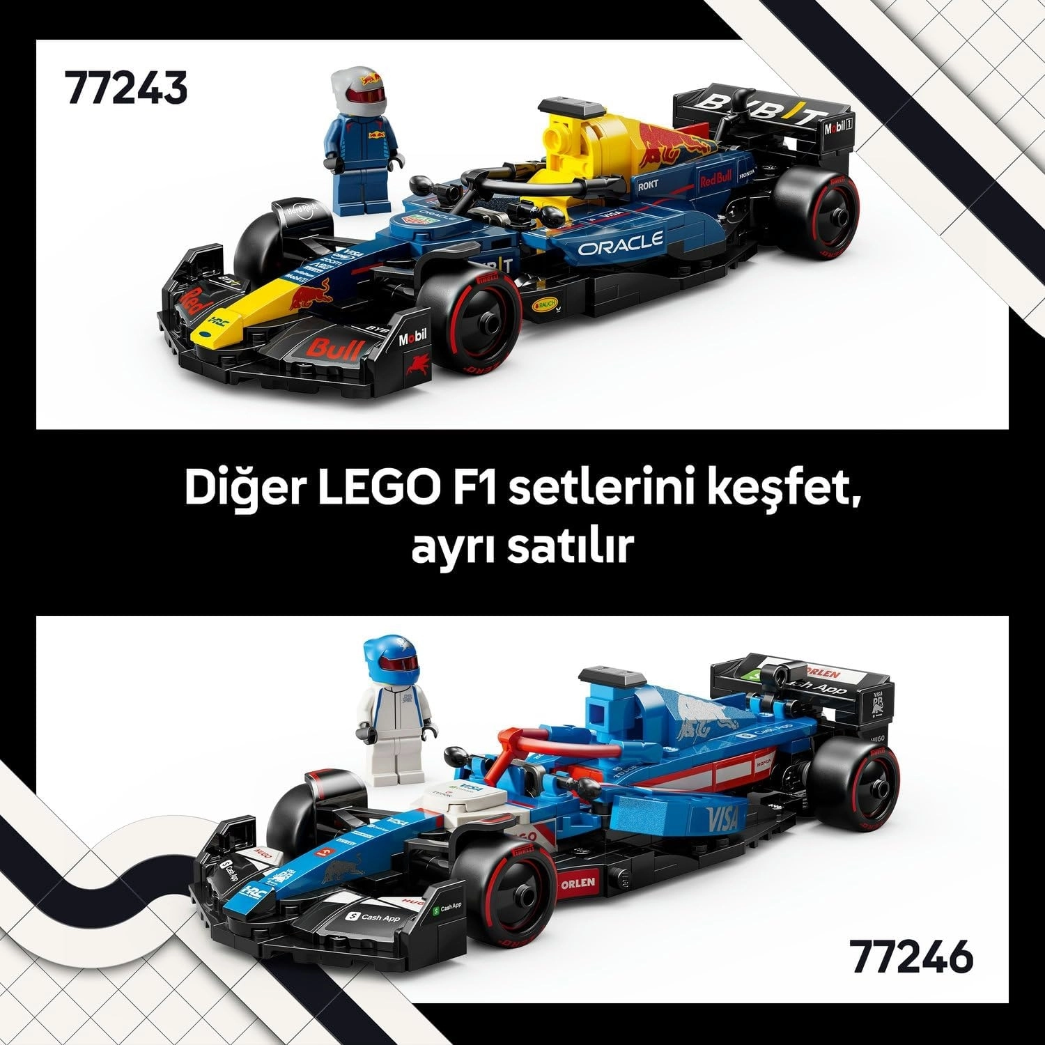 LEGO Speed Champions Visa Cash App RB VCARB 01 F1 Yarış Arabası 77246