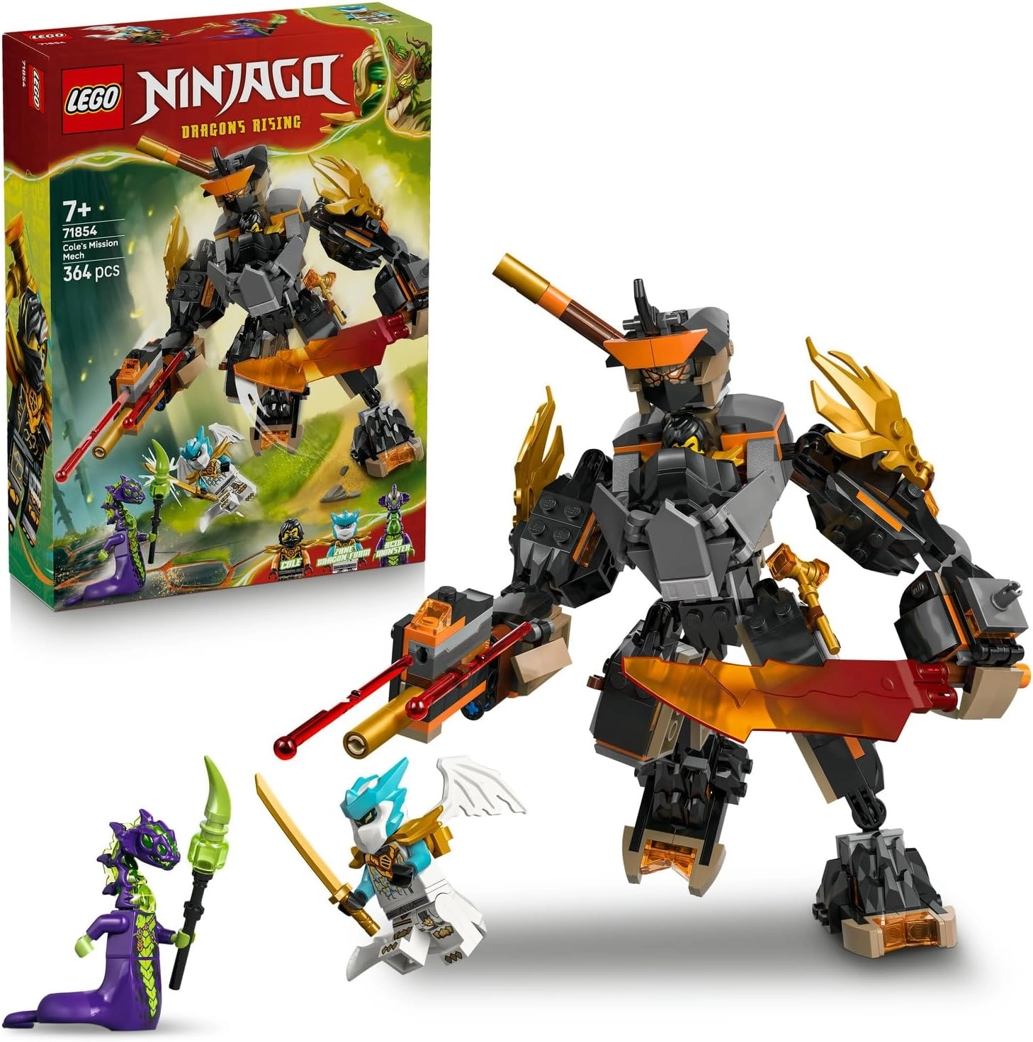 LEGO NINJAGO Cole’un Görev Robotu ve Ejderha Zane 71854
