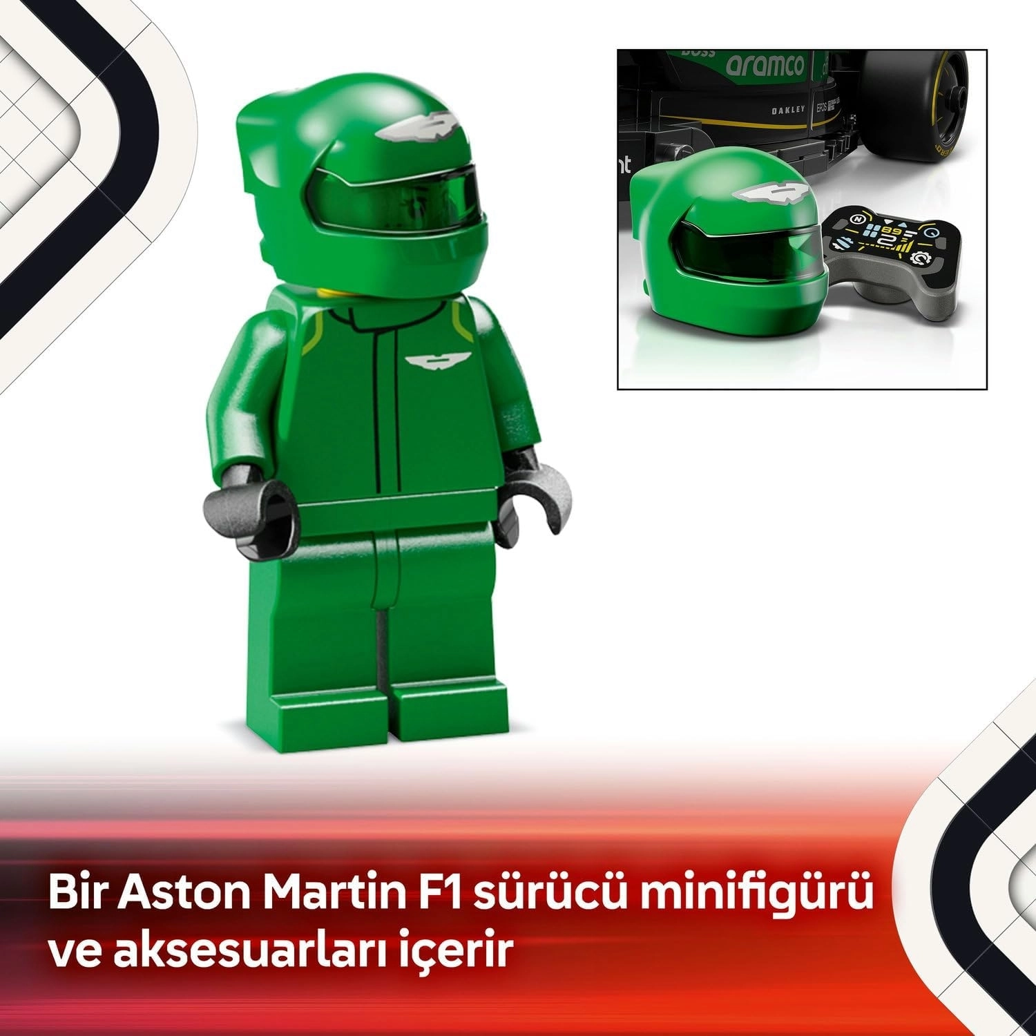 LEGO Speed Champions Aston Martin Aramco F1 AMR24 Yarış Arabası 77245