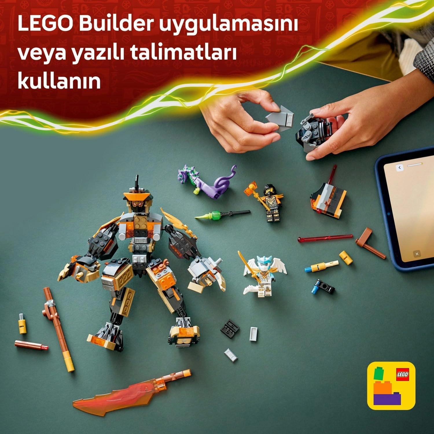 LEGO NINJAGO Cole’un Görev Robotu ve Ejderha Zane 71854