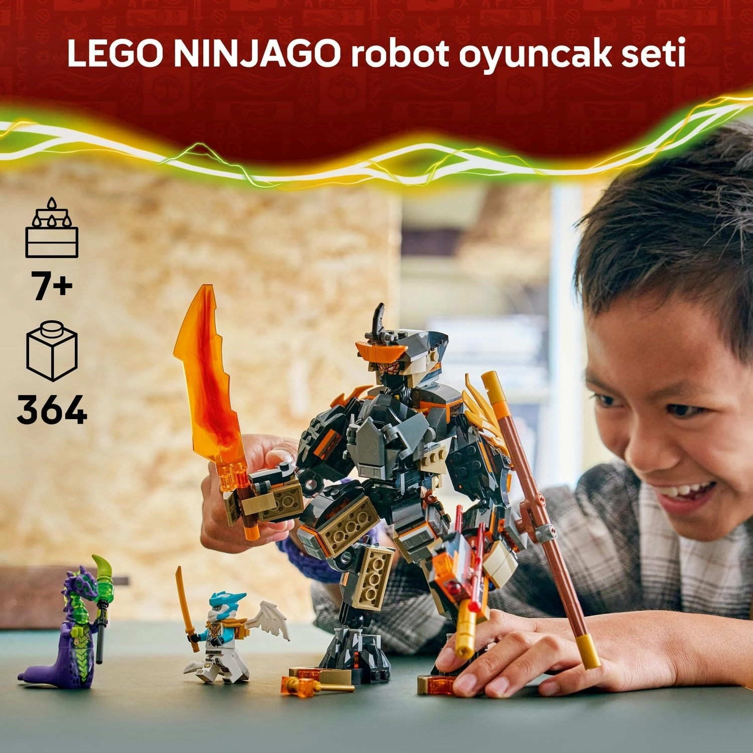 LEGO NINJAGO Cole’un Görev Robotu ve Ejderha Zane 71854