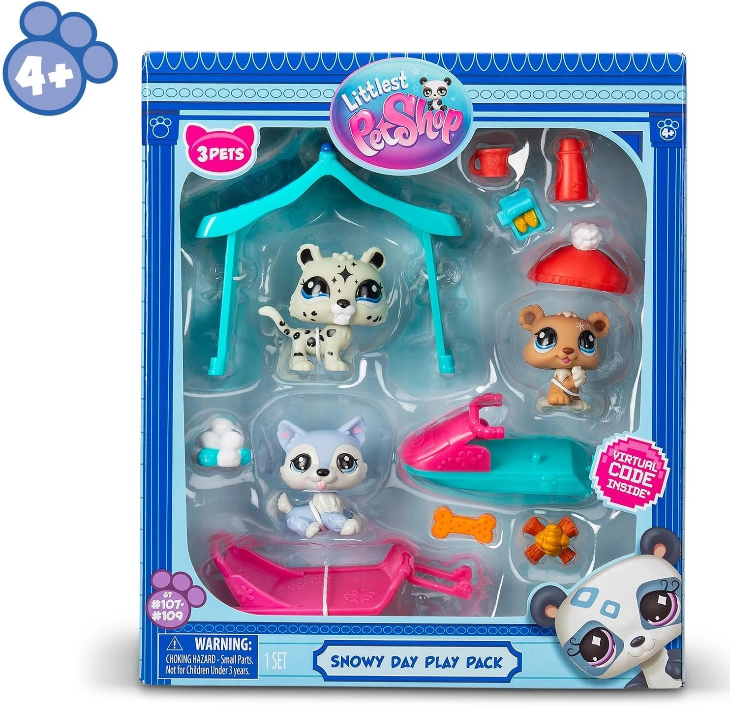 Littlest Pet Shop Karlı Gün Oyun Seti 3lü Miniş Husky, Ayı, Leopar 