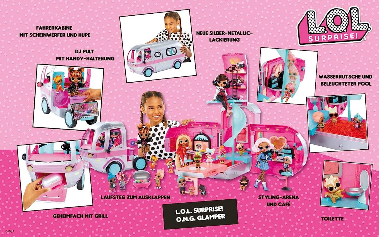 L.O.L Sürpriz Lol OMG Glamper Moda Karavan 4 in 1 Bebek Oyun Seti 