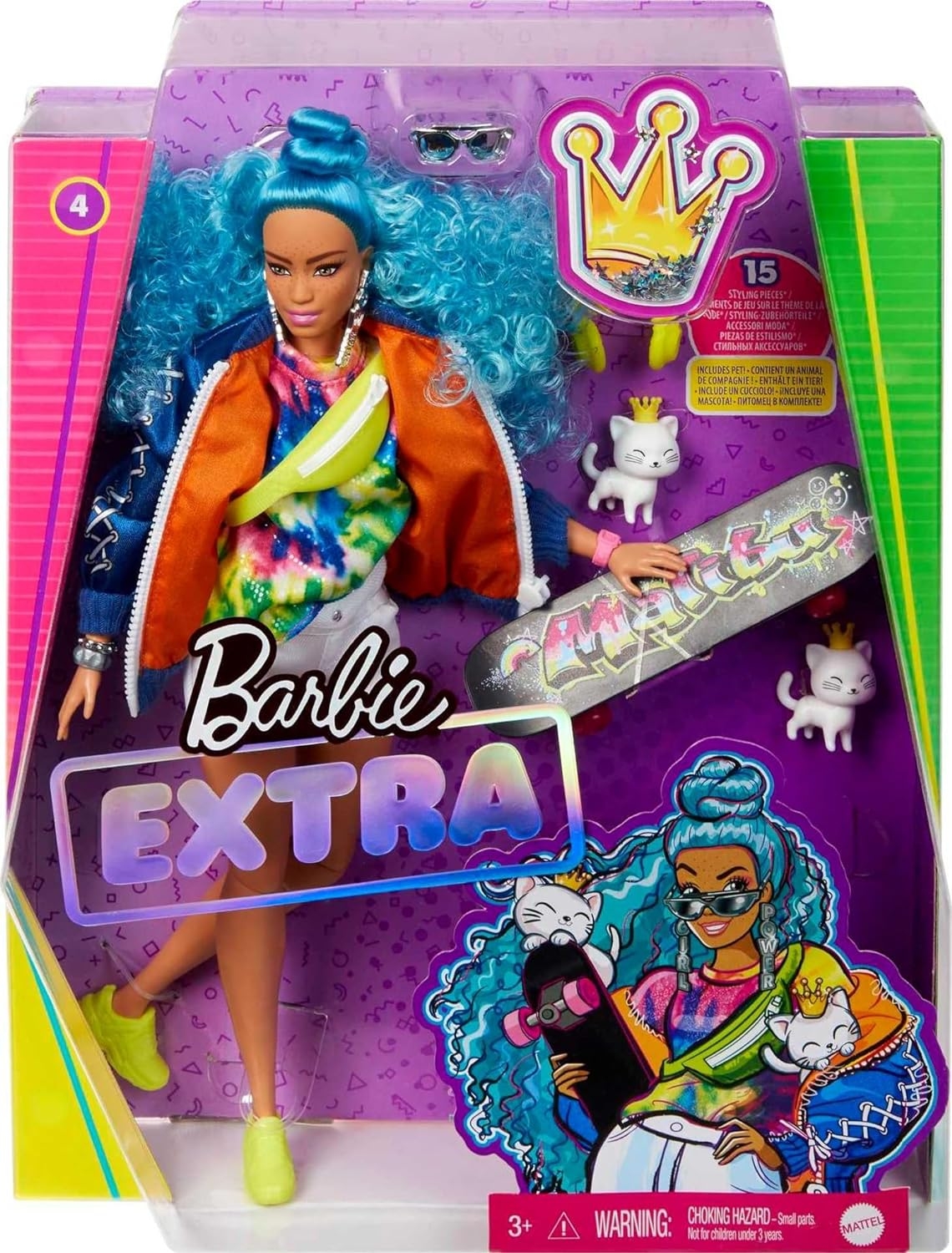 Barbie Extra Mavi Saçlı Bebek GRN30