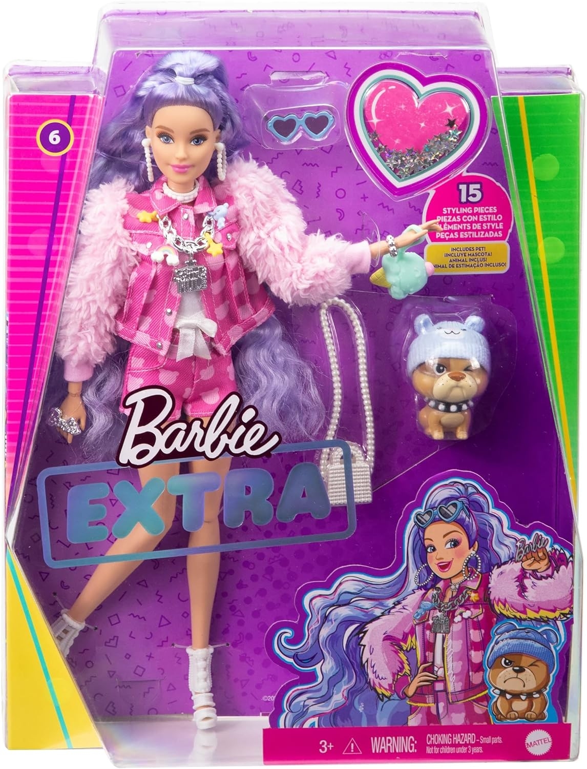 Barbie Extra Mor Saçlı Bebek GXF08