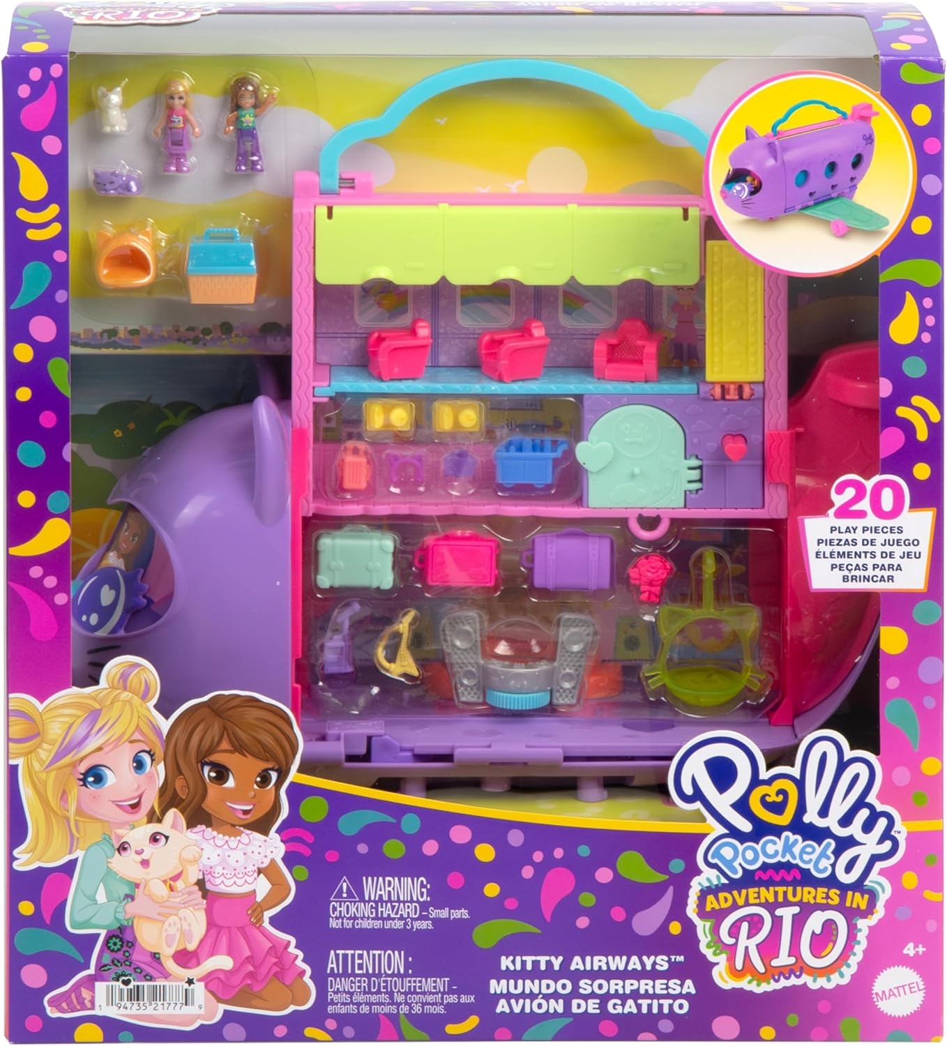 Polly Pocket Minik Kedi Hava Yolları Oyun Seti HWP19