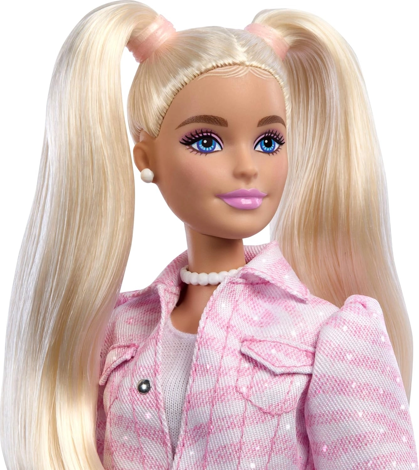 Barbie Deluxe Style Bebek - Pembe Kot Ceketli Sarışın Bebek JJN69 