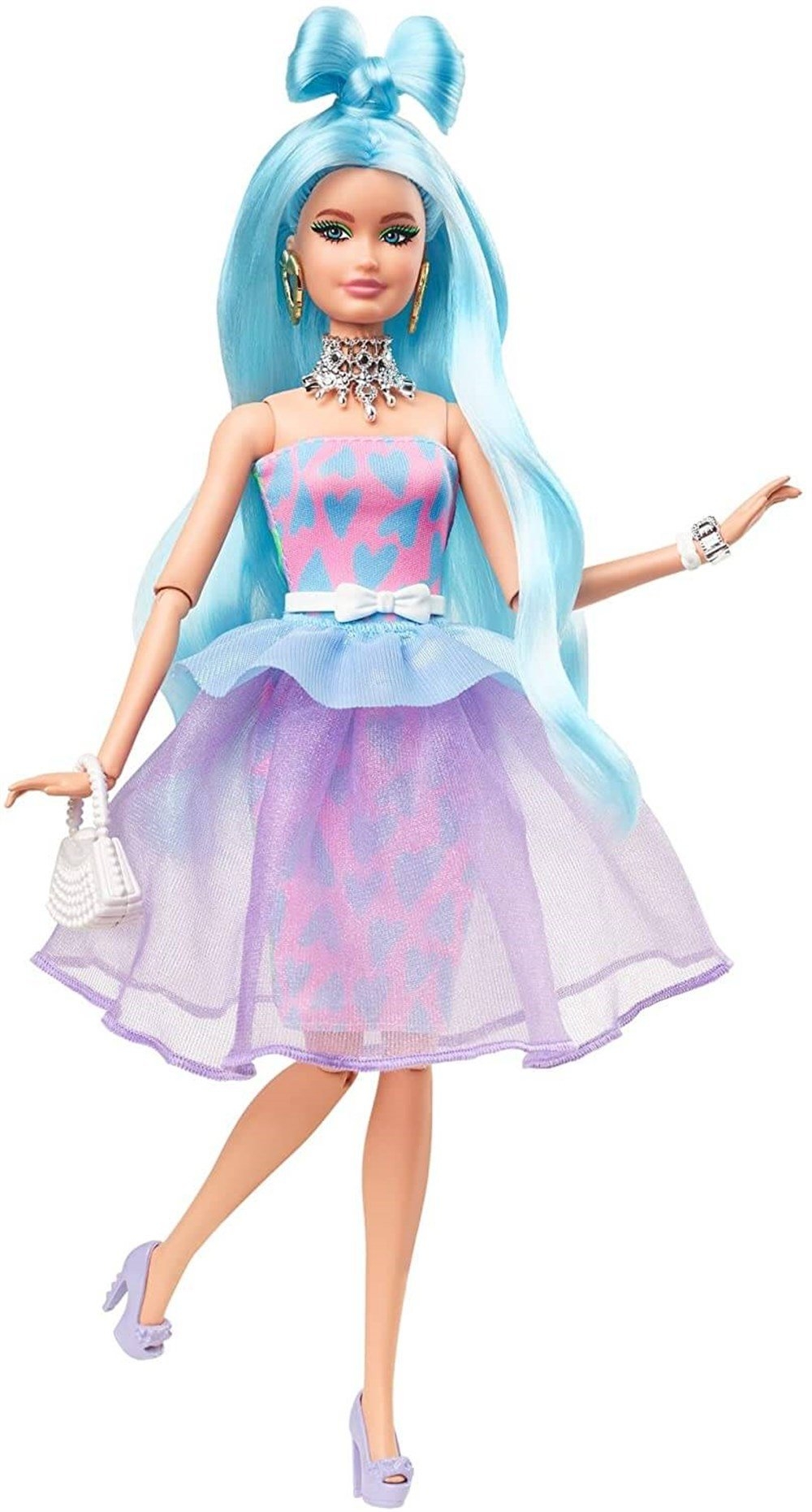 Barbie Extra Aksesuarlı Mavi Saçlı Model Bebek GYJ69