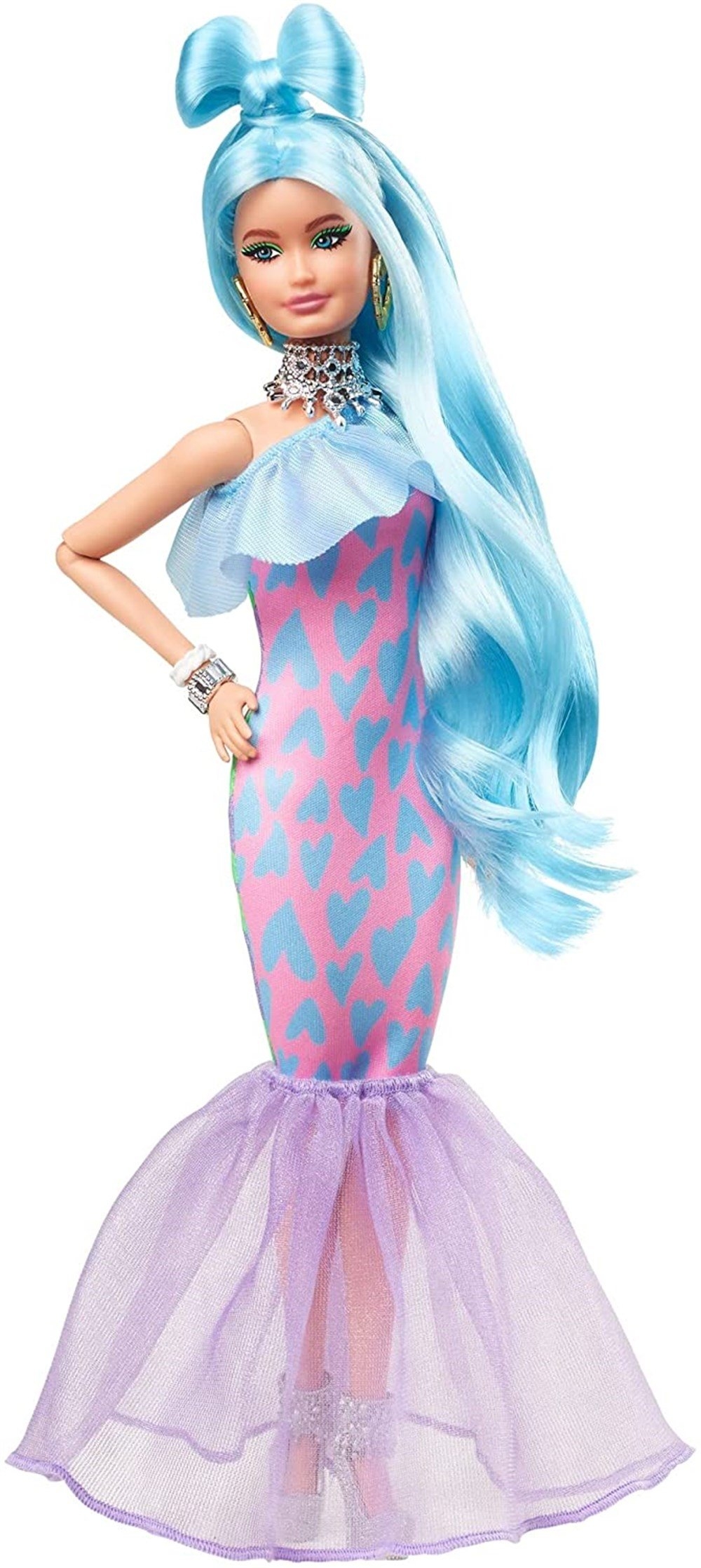 Barbie Extra Aksesuarlı Mavi Saçlı Model Bebek GYJ69