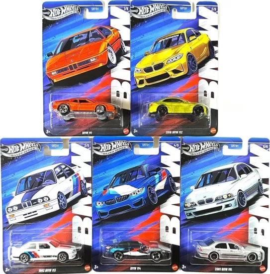 Hot Wheels Bmw Silver Series 5’li Araba Seti – M1, M2, M3, M4, M5 – Koleksiyonluk Diecast Model