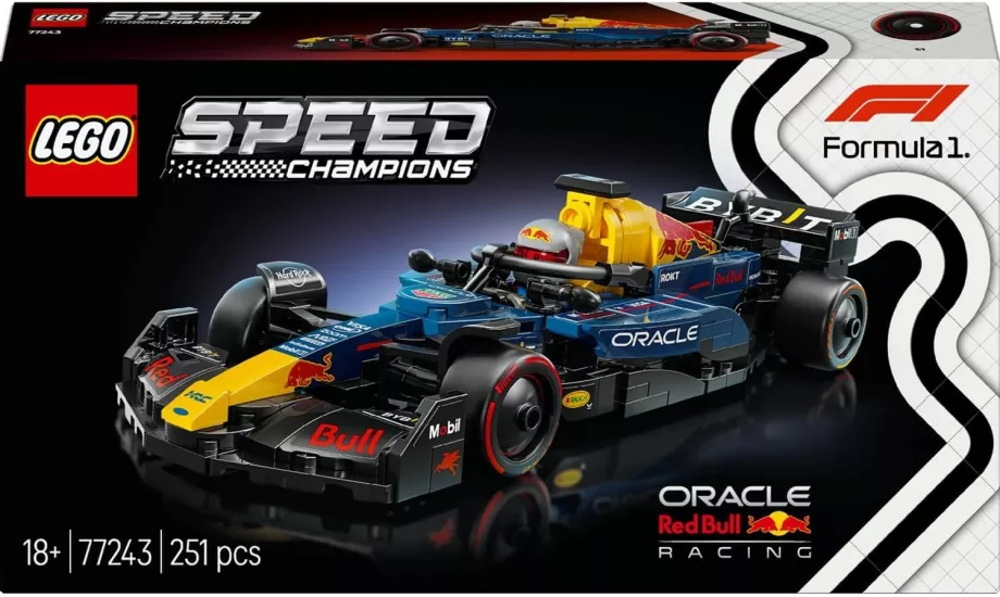 LEGO Speed Champions Oracle Red Bull Racing RB20 F1 Yarış Arabası 77243 – Yetişkinler için Koleksiyonluk Sürücü Minifigürü ve Orijinal Detaylar İçeren Koleksiyonluk Model Yapım Seti (251 Parça)