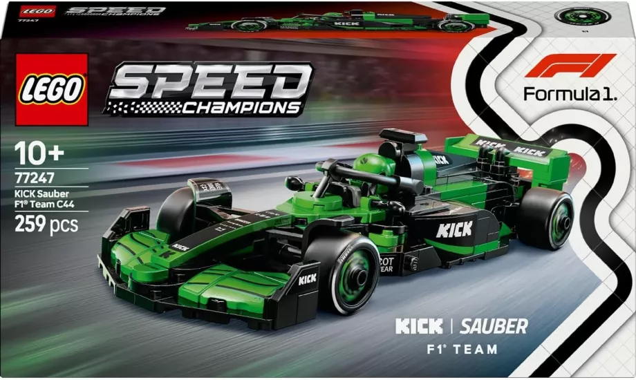 LEGO Speed Champions KICK Sauber F1 Team C44 Yarış Arabası 77247 – 10 Yaş ve Üzeri Kız ve Erkek Çocuklarıyla Motorseverler için Koleksiyonluk Sürücü Minifigürü İçeren Yapım Seti (259 Parça)