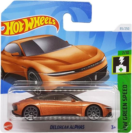 Hot Wheels - Delorean Alpha5 - HW Green Speed 7/10 - HTD32 - Short Card - DMC - turuncu metalik - Mattel 2024-1:64