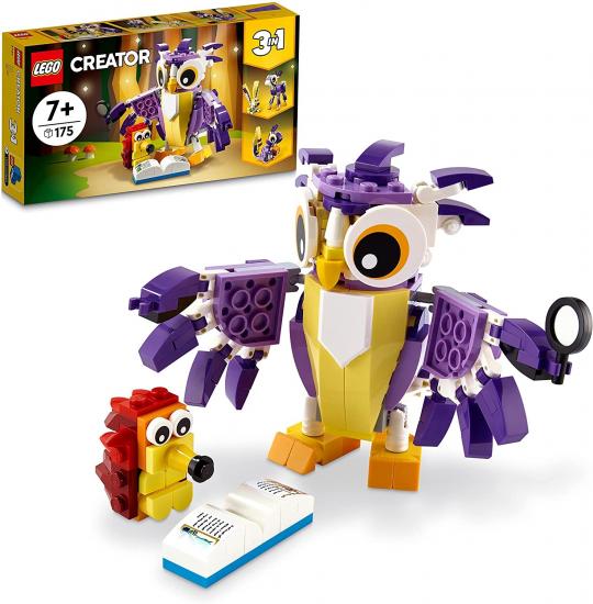 LEGO® Creator 3’ü 1 arada Fantastik Orman Yaratıkları 31125 - 7 Yaş ve Üzeri Çocuklar için Baykuş, Tavşan ve Sincap İçeren Oyuncak Yapım Seti (175 Parça)