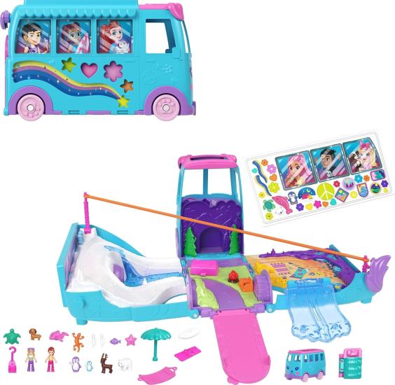 Polly Pocket Dönüşebilen Evcil Hayvan Karavanı Oyun Seti JCC22