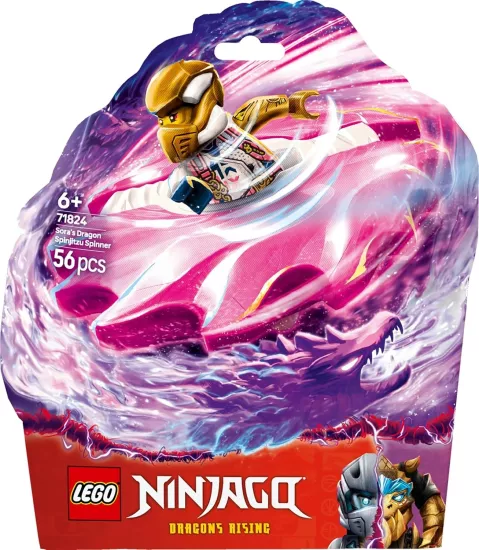 LEGO NINJAGO Sora’nın Ejderha Spinjitzu Topacı 71824-6 Yaş ve Üzeri Çocuklar için 2 Ninja Minifigürü İçeren Yaratıcı Oyuncak Yapım Seti, Doğum Günü Hediyesi (56 Parça)