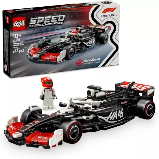 LEGO Speed Champions MoneyGram Haas F1 Team VF-24 Yarış Arabası 77250 – 10 Yaş ve Üzeri Kız ve Erkek Çocukları ile Motorseverler için Sürücü Minifigür İçeren Yapım ve Sergileme Seti (263 Parça)