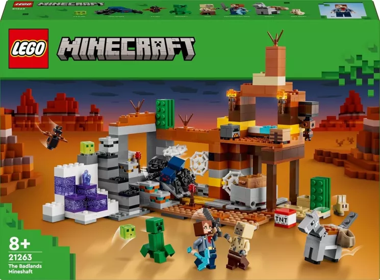 LEGO Minecraft Çorak Arazi Maden Kuyusu 21263, 8 Yaş ve Üzeri Macera Oyunları Seven Çocuklar İçin Minecraft Video Oyununa Dayalı Yaratıcı Oyuncak Yapım Seti (538 Parça)
