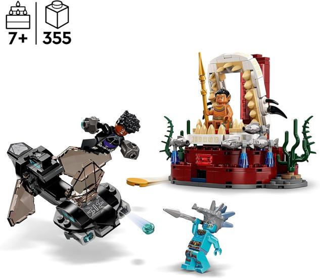 LEGO® Marvel Kral Namor’un Taht Odası 76213 - 7 Yaş ve Üzeri Çocuklar için Black Panther Oyuncak Yapım Seti (355 Parça)