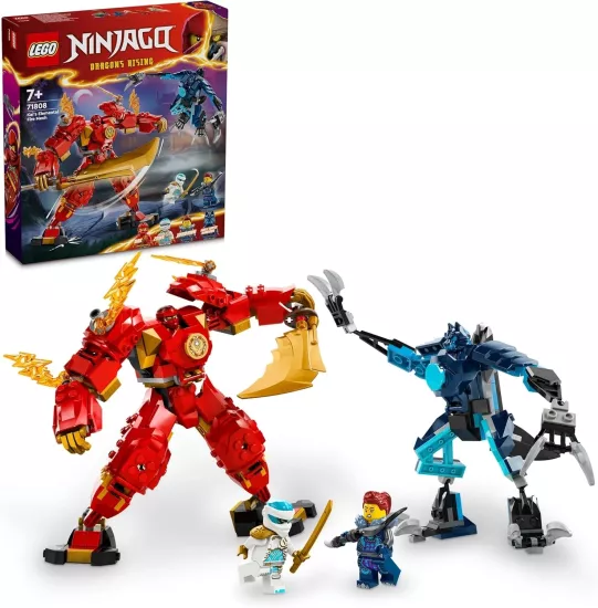 LEGO NINJAGO Kai’nin Ateş Elementi Robotu 71808 – 7 Yaş ve Üzeri Kız ve Erkek Çocukları için Ninja Figürü İçeren Yaratıcı Oyuncak Yapım Seti, Çocuklar için Doğum Günü Hediyesi Fikri (322 Parça)