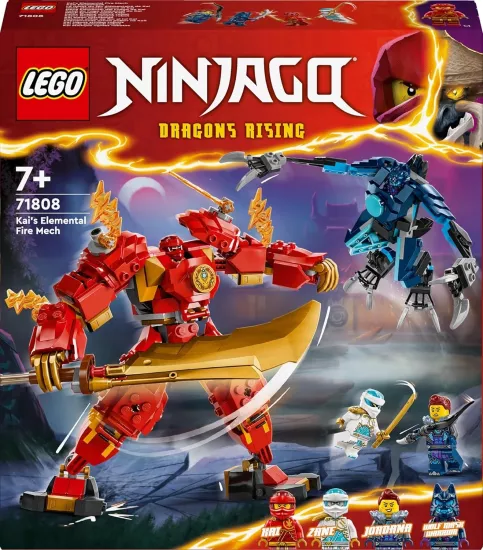 LEGO NINJAGO Kai’nin Ateş Elementi Robotu 71808 – 7 Yaş ve Üzeri Kız ve Erkek Çocukları için Ninja Figürü İçeren Yaratıcı Oyuncak Yapım Seti, Çocuklar için Doğum Günü Hediyesi Fikri (322 Parça)