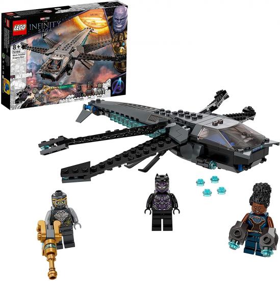  LEGO® Marvel Black Panther Ejderha Uçağı 76186 Yapım Seti Oyuncağı; Avengers: Endgame Filminin Son Savaş Sahnesini Canlandırın (202 Parça)