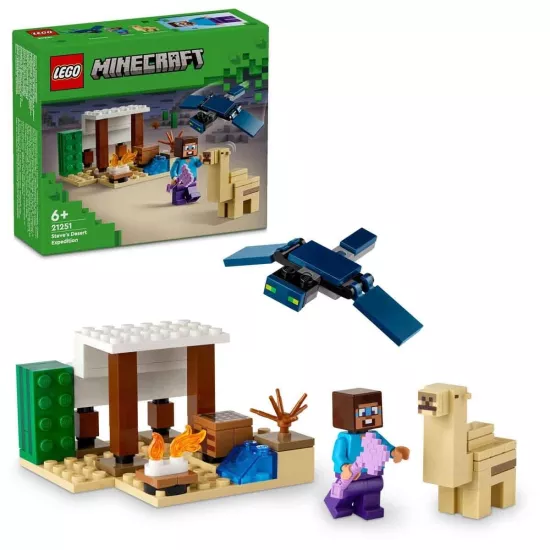 LEGO® Minecraft® Steve’in Çöl Keşfi 21251 - 6 Yaş ve Üzeri Macera Oyunları Yedi Çocuk için 3 Adet LEGO Minecraft Minifigürü İçeren Yaratıcı Oyuncak Yapım Seti (75 Parça)