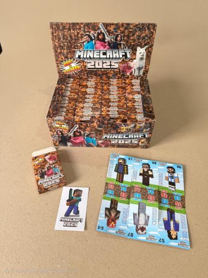 Minecraft 2025 Karakter Figür Kartları 48 Mini Kutu Toplam 288 Kart 48 Sticker Dev Kutulu
